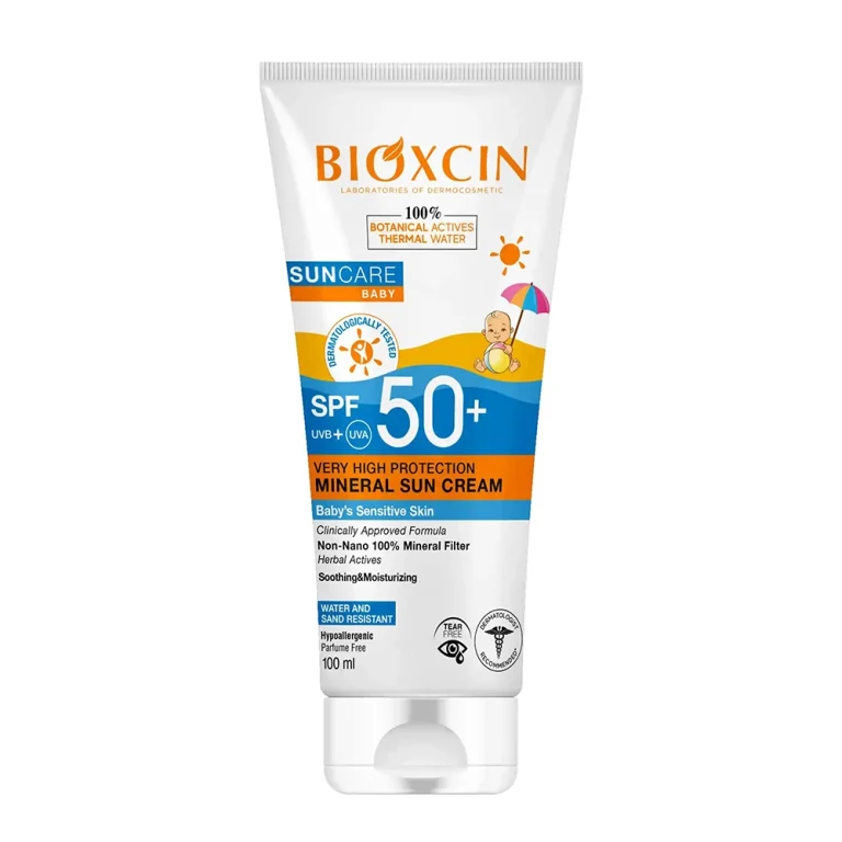 کرم ضد آفتاب بچه بیوکسین مدل SPF50 Mineral