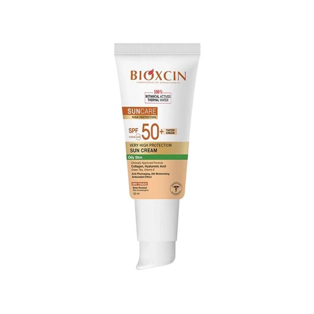 کرم ضد آفتاب رنگی پوست چرب بیوکسین Bioxcin با +Spf50