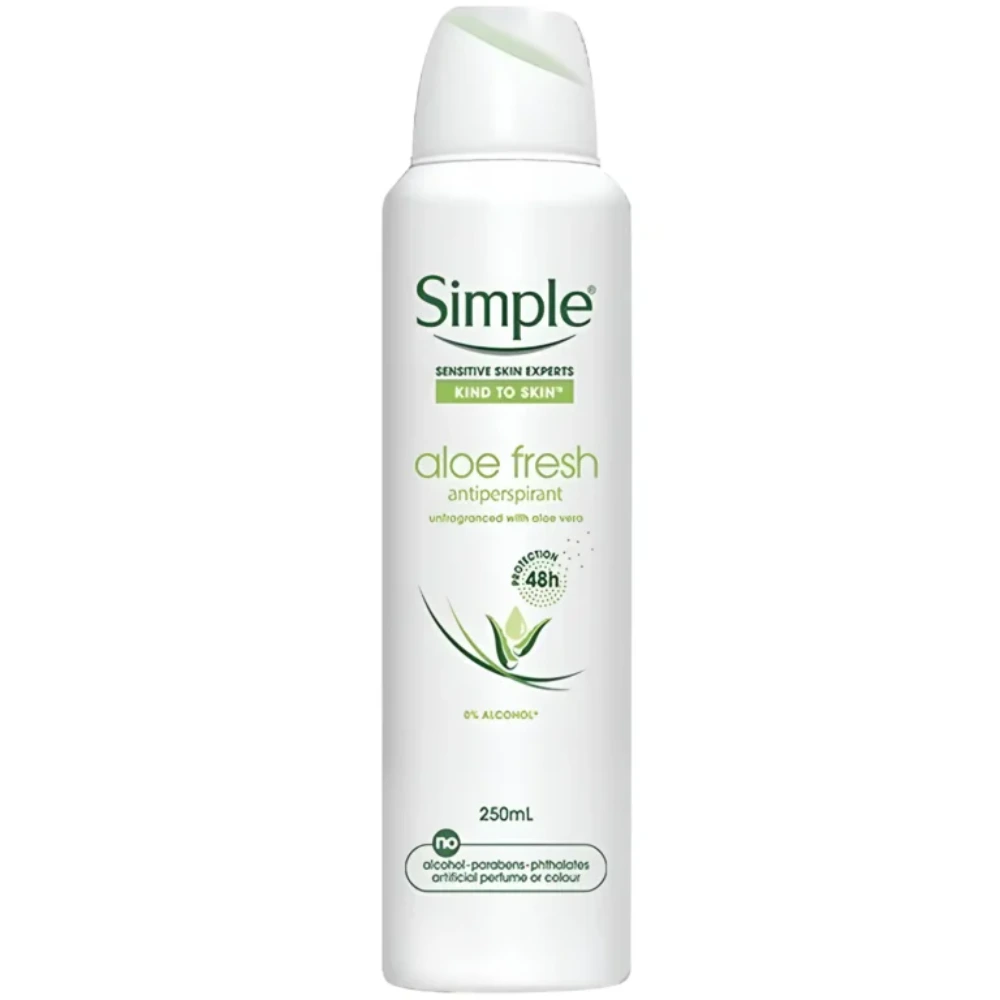 اسپری دئودورانت ضد تعریق سیمپل مدل aloe fresh