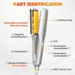 اتو موی شانه دار شیگلم مدل Sleek Chic Wide Glide Straightener